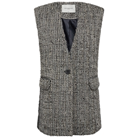 Copenhagen Muse CMRUBI-WAISTCOAT Vest, Jet Stream w. Black 